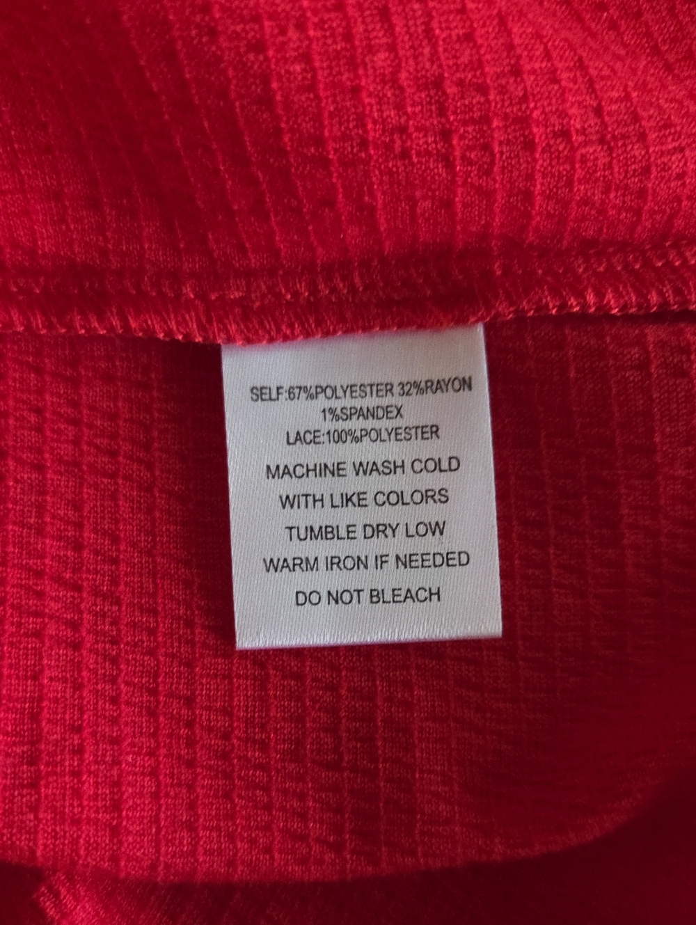Sleeveless Crochet Yoke Tank Top - Red NEW - Picture 6 of 8